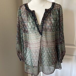 MAEVE Floral Sheer Women's Top - Multicolor